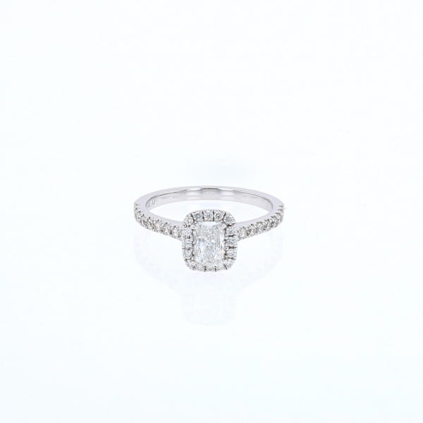 Emerald Halo Complete Engagement Ring (0.88CTW)