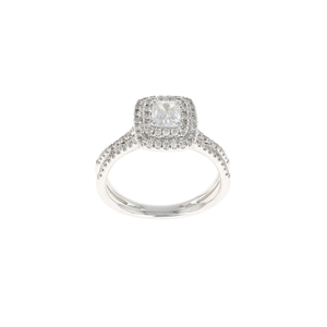Cushion Double Halo Complete Engagement Ring (0.95CTW)