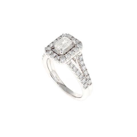 Emerald Cut Halo Complete Engagement Ring (1.50CTW)