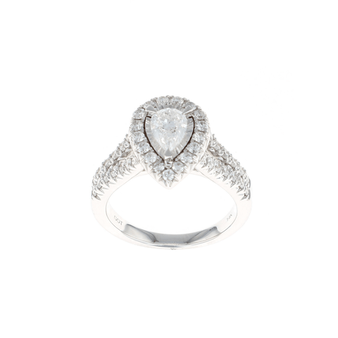 Pear Halo Complete Engagement Ring (1.50CTW)