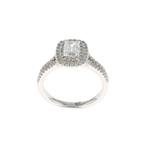 Henri Daussi Cushion Double Halo Complete Engagement Ring (0.97CTW)