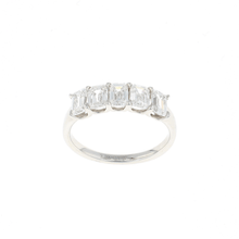 Load image into Gallery viewer, Emerald Cut 5 Stone Platinum Diamond Band (2.02CTW)