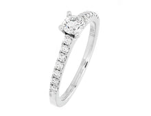 Load image into Gallery viewer, Complete Rings White Gold with 0.33 CTW Round Diamond Diamond Center Stone Classic Engagement Ring