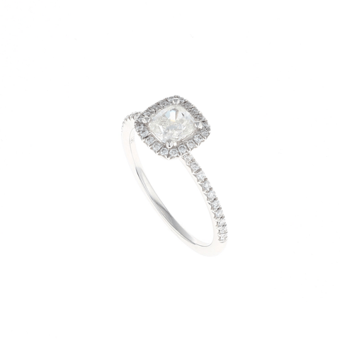Cushion Halo Complete Engagement Ring (1.06CTW)
