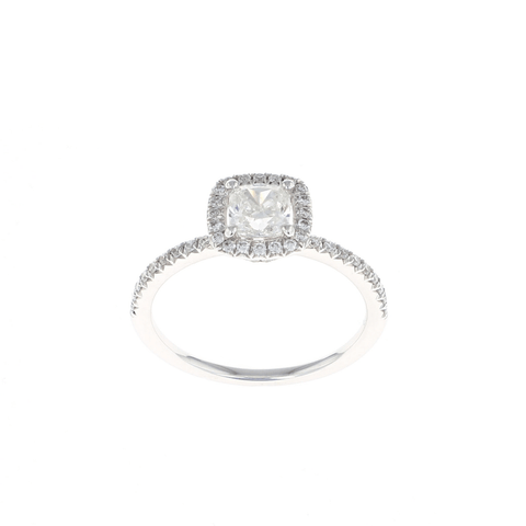 Cushion Halo Complete Engagement Ring (1.06CTW)