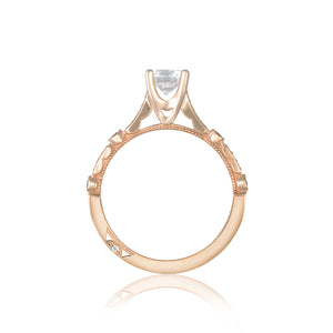 Tacori 18k Rose Gold Sculpted Crescent Round Diamond Engagement Ring Setting (0.15 CTW)