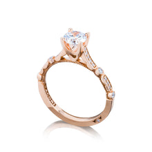 Load image into Gallery viewer, Tacori 18k Rose Gold Sculpted Crescent Round Diamond Engagement Ring (0.15 CTW)