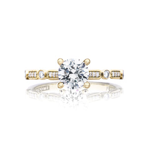 Tacori 18k Yellow Gold Sculpted Crescent Round Diamond Engagement Ring (0.15 CTW)
