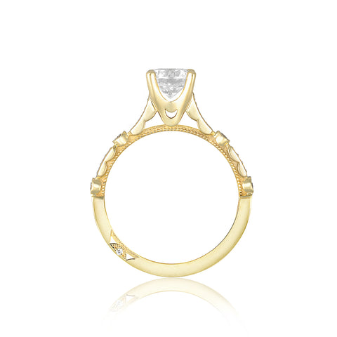 Tacori 18k Yellow Gold Sculpted Crescent Round Diamond Engagement Ring Setting  (0.15 CTW)