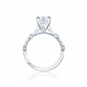 Tacori 18k White Gold Sculpted Crescent Round Diamond Engagement Ring (0.15 CTW)