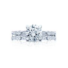 Load image into Gallery viewer, Tacori 18k White Gold Sculpted Crescent Round Diamond Engagement Ring (0.15 CTW)