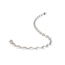 Load image into Gallery viewer, Pear Shaped Diamond Tennis Bracelet 3.85CTW Platinum
