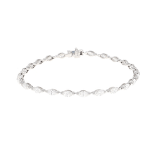 Load image into Gallery viewer, Estate 18K White Gold 4.62CTW East West Marquis Diamond Tennis Bracelet