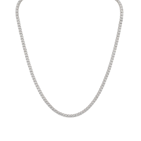 Diamond Tennis Necklace 8.42CTW 14K White Gold