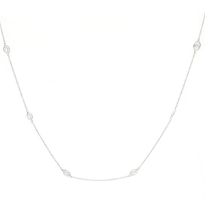 Marquis 4.27CTW Diamonds by the Yard Necklace 18K White Gold
