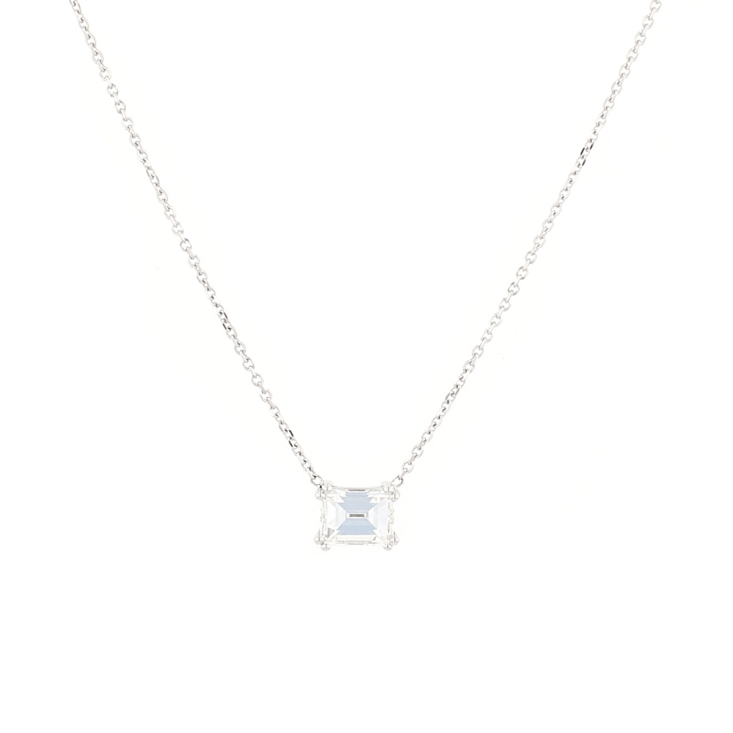 Baguette 1.26CTW GIA Certified Diamond Necklace 14K White Gold
