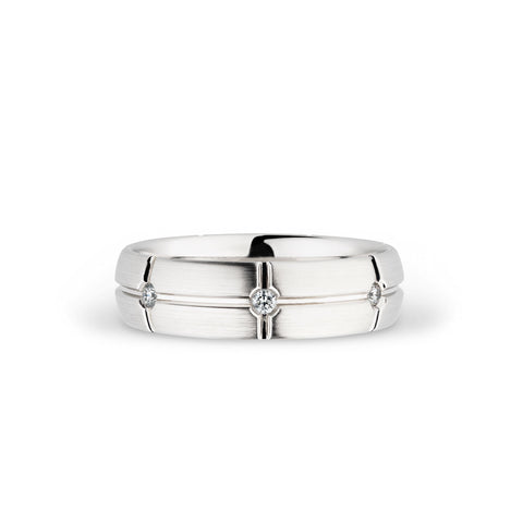 Christian Bauer White Diamond Palladium Wedding Band (.16 CTW)