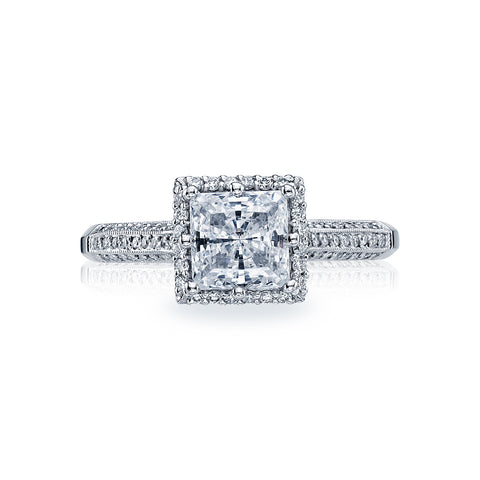 Tacori 18k White Gold Simply Tacori Princess Diamond Engagement Ring Setting (0.34 CTW)