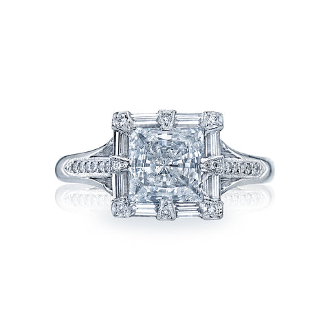 Tacori 18k White Gold Simply Tacori Princess Diamond Engagement Ring Setting (0.68CTW)