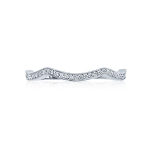 Tacori 18k White Gold Ribbon Diamond Wedding Band (0.15 CTW)