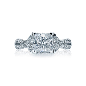 Tacori Platinum Ribbon Princess Diamond Engagement Ring Setting  (0.28CTW)