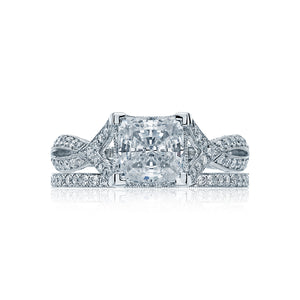 Tacori Platinum Ribbon Princess Diamond Engagement Ring Setting  (0.28CTW)