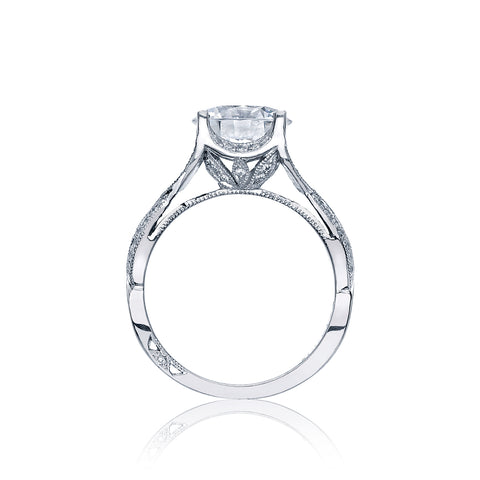 Tacori 18k White Gold Ribbon Round Diamond Engagement Ring Setting (0.28 CTW)