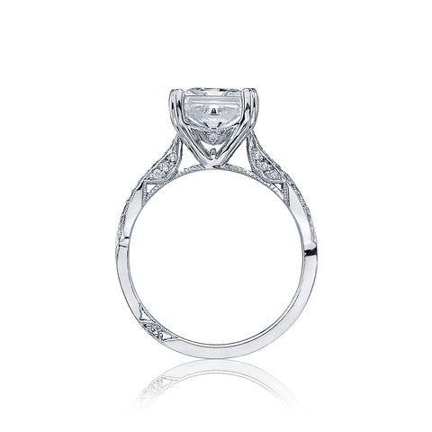 Tacori 18k White Gold Ribbon Princess Diamond Engagement Ring Setting  (0.27 CTW)