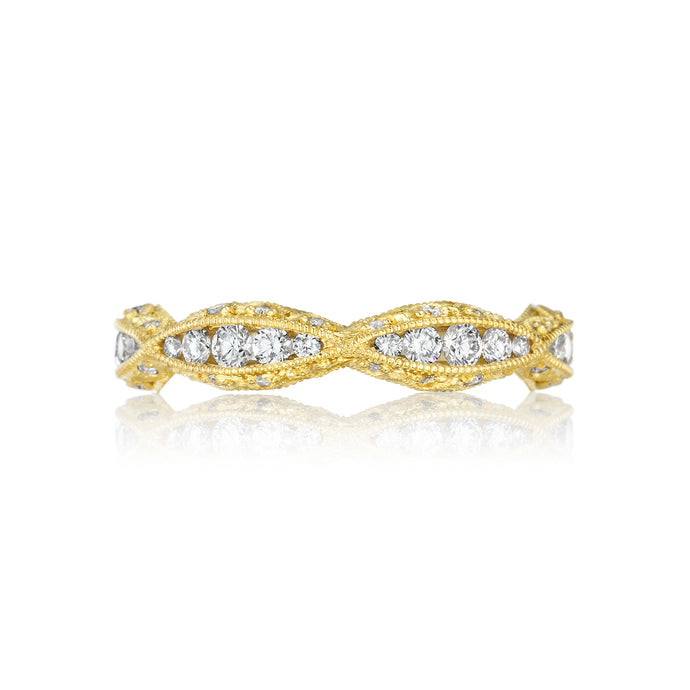 Tacori 18k Yellow Gold Classic Crescent Diamond Wedding Band (0.87 CTW)