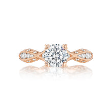 Load image into Gallery viewer, Tacori 18k Rose Gold Classic Crescent Round Diamond Engagement Ring (0.41CTW)