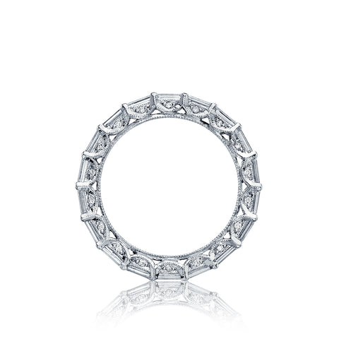 Tacori 18k White Gold Classic Crescent Diamond Eternity Wedding Band (1.75 CTW)