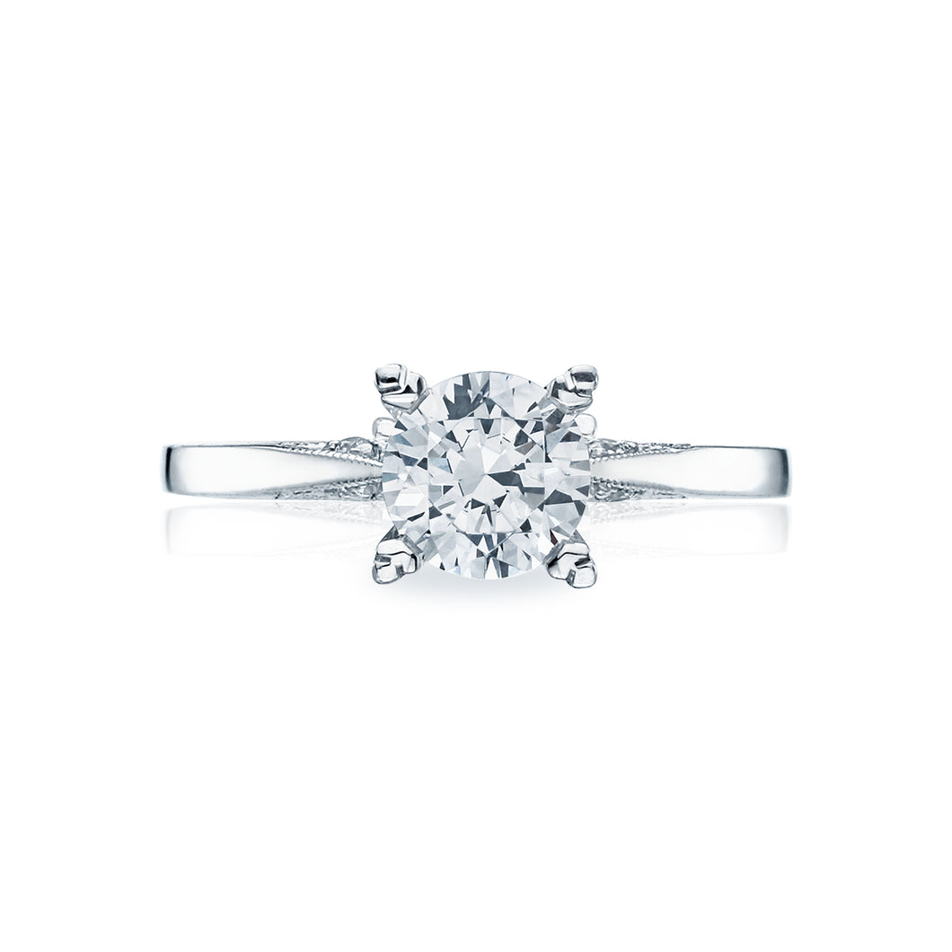 Tacori 18k White Gold Simply Tacori Round Diamond Engagement Ring (0.05 CTW)