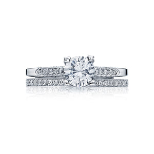 Tacori 18k White Gold Simply Tacori Round Diamond Engagement Ring (0.1 CTW)