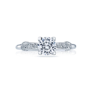 Tacori 18k White Gold Simply Tacori Round Diamond Engagement Ring (0.15 CTW)