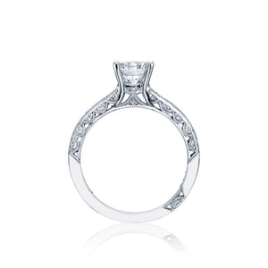 Tacori 18k White Gold Classic Crescent Round Diamond Engagement Ring (0.22CTW)