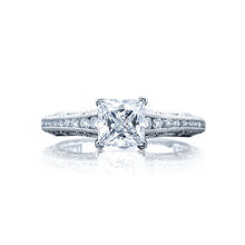 Load image into Gallery viewer, Tacori 18k White Gold Reverse Crescent Princess Diamond Engagement Ring (0.25 CTW)
