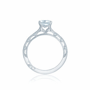 Tacori 18k White Gold Reverse Crescent Princess Diamond Engagement Ring (0.25 CTW)