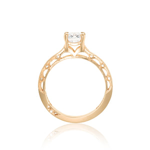 Tacori 18k Rose Gold Reverse Crescent Round Diamond Engagement Ring (0.25 CTW)