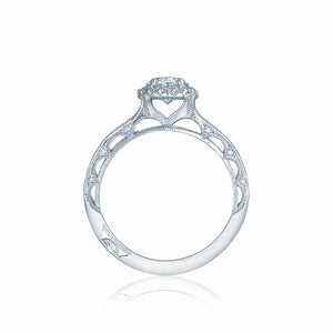 Tacori 18k White Gold Reverse Crescent Oval Diamond Engagement Ring (0.42 CTW)
