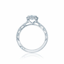 Load image into Gallery viewer, Tacori 18k White gold Reverse Crescent Princess Diamond Engagement Ring (0.42 CTW)