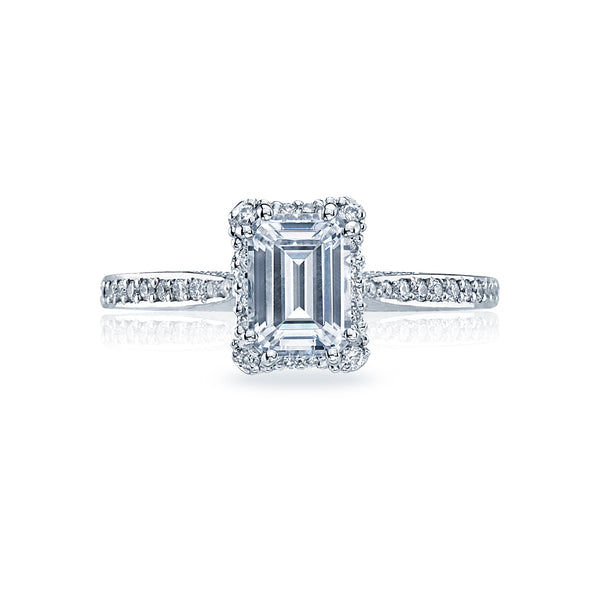 Tacori Platinum Dantela Emerald Engagement Ring Setting   (0.25 CTW)