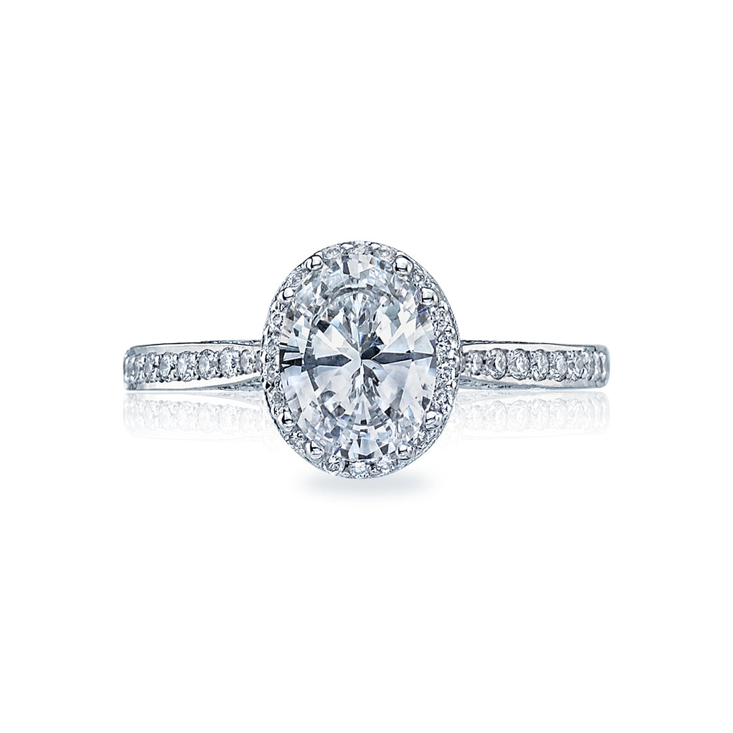 Tacori Platinum Dantela Oval Diamond Engagement Ring (0.3CTW)