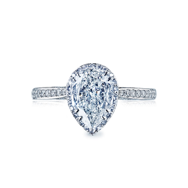 Tacori Platinum Dantela Pear Diamond Engagement Ring Setting   (0.39 CTW)