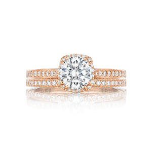 Tacori 18k Rose Gold Dantela Round Diamond Engagement Ring (0.13 CTW)