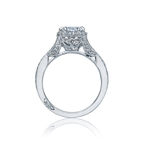 Tacori 18k White Gold Dantela Oval Diamond Engagement Ring Setting (0.5 CTW)