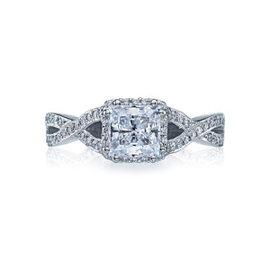 Tacori 18k White Gold Dantela Princess Diamond Engagement Ring (0.43 CTW)