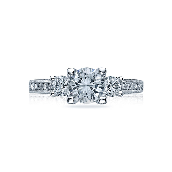 Tacori Platinum Simply Tacori Round Diamond Engagement Ring Setting  (0.73 CTW)