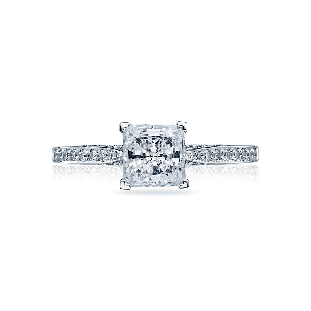 Tacori 18k White Gold Dantela Princess Diamond Engagement Ring (0.2 CT