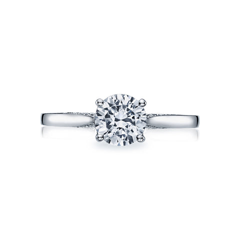 Tacori 18k White Gold Dantela Round Diamond Engagement Ring Setting  (0.06 CTW)