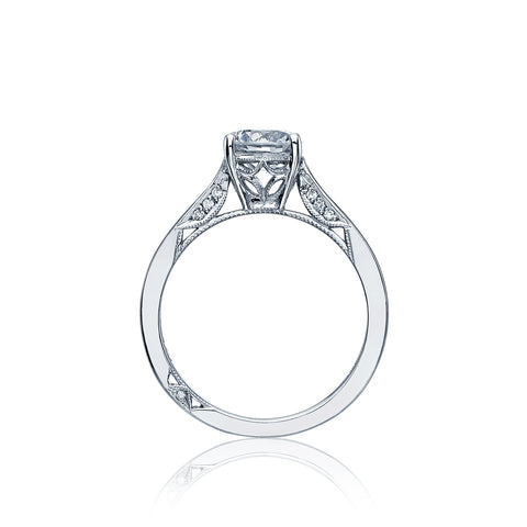 Tacori 18k White Gold Dantela Round Diamond Engagement Ring Setting  (0.06 CTW)